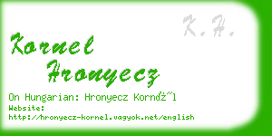 kornel hronyecz business card